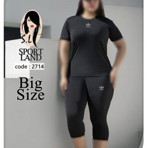 ست تیشرت شلوارک ورزشی زنانه کد 2714 d