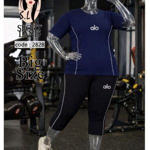 ست تیشرت شلوارک نخ پنبه سایزبزرگ ورزشی زنانه کد 2828 d